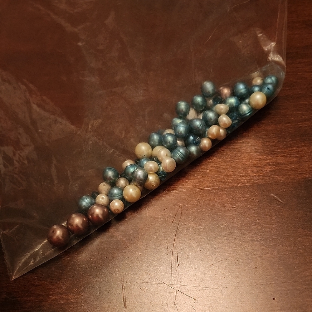 Vintage Blue and White Pearl Necklace